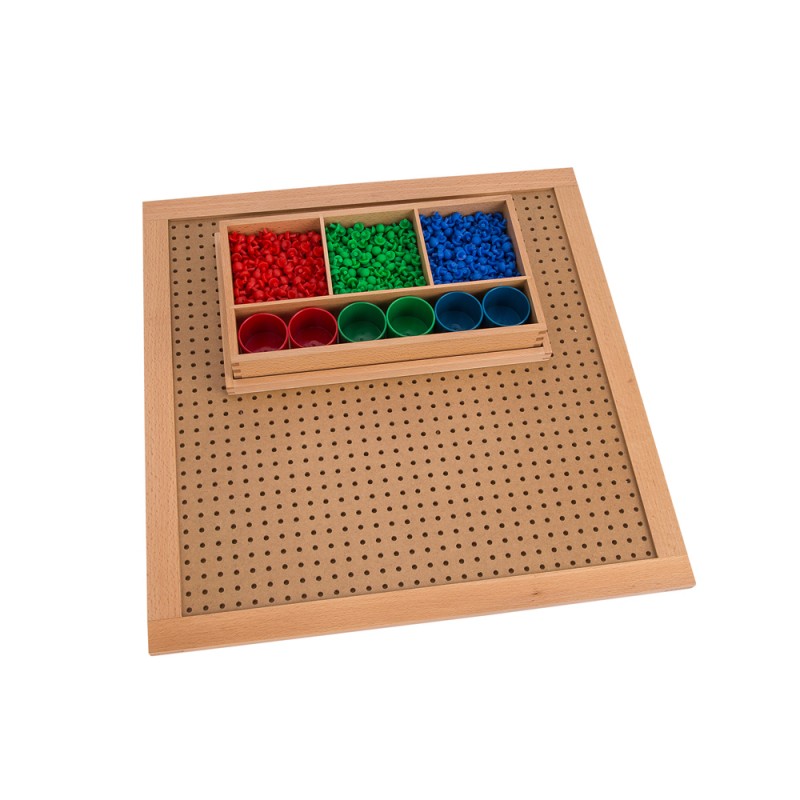 Wooden Peg Board With Plastic Pegs